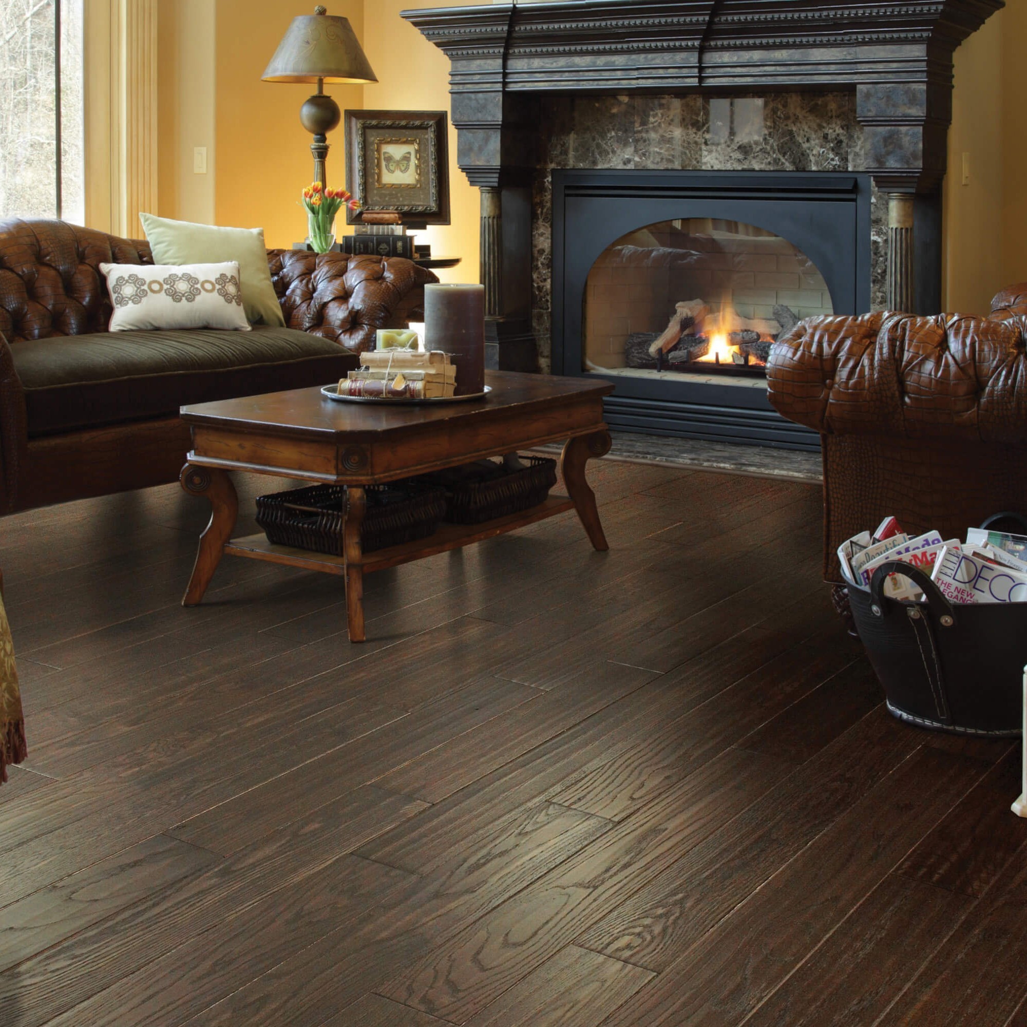 Living room Hardwood flooring | Karen's Advance Floors